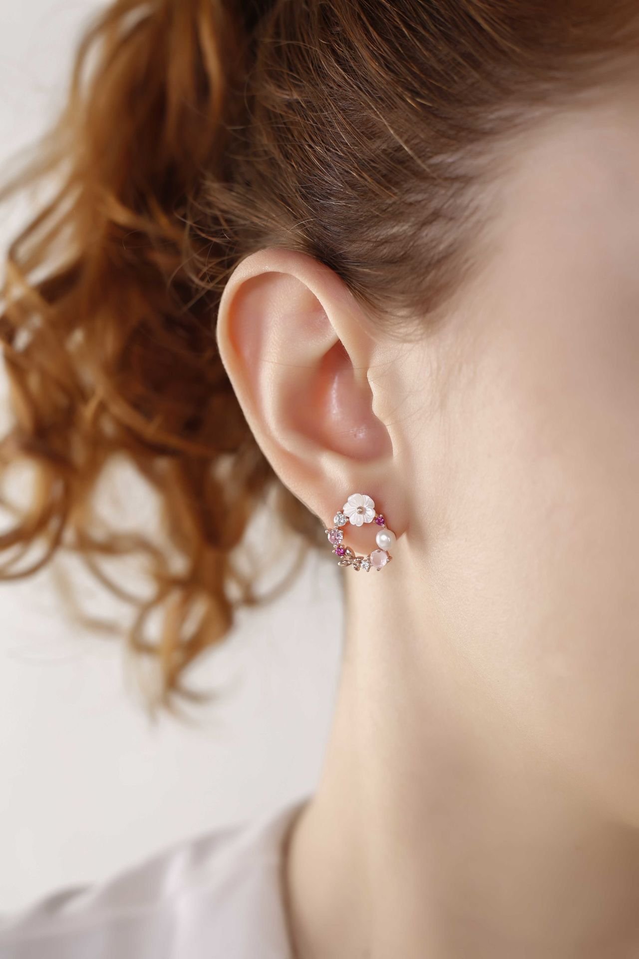 925 Ayar Rose Gümüş Aşk Bahçesi Küpe